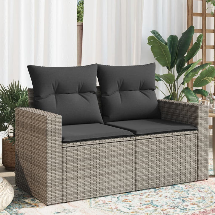 Trädgårdssoffa 2-Sits Med Dynor Konstrotting Beige