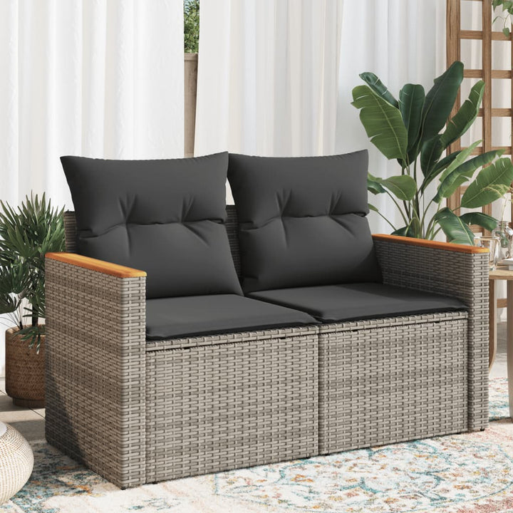 Trädgårdssoffa 2-Sits Med Dynor Konstrotting Beige