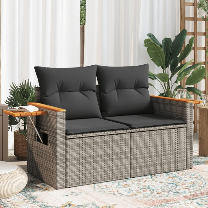 Trädgårdssoffa 2-Sits Med Dynor Konstrotting Beige