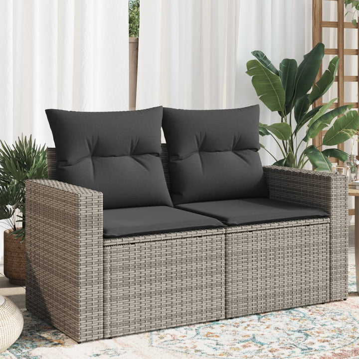 Trädgårdssoffa 2-Sits Med Dynor Konstrotting Beige