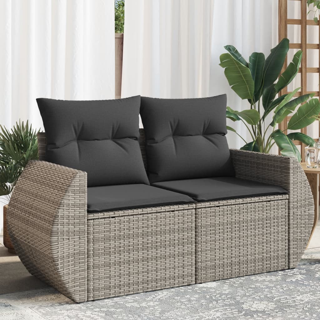 Trädgårdssoffa 2-Sits Med Dynor Konstrotting Beige