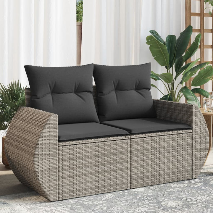 Trädgårdssoffa 2-Sits Med Dynor Konstrotting Beige