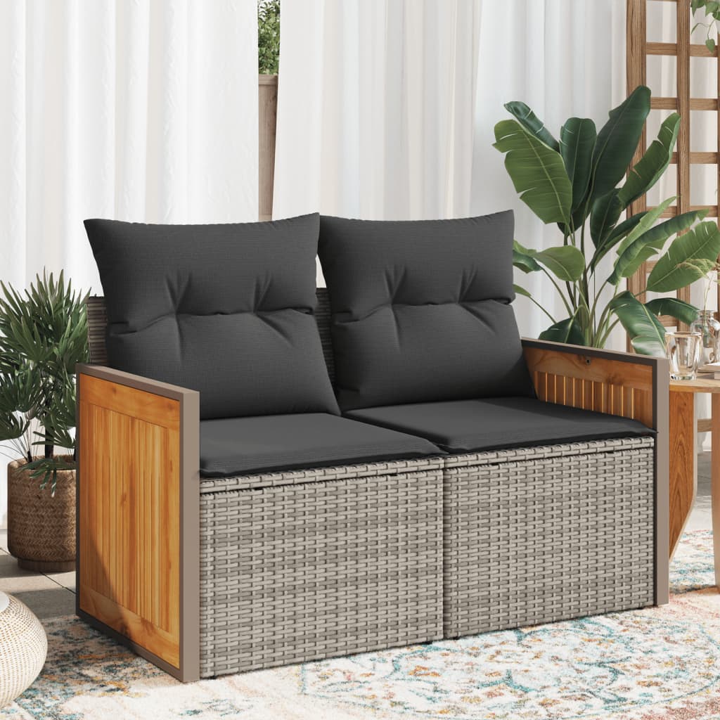 Trädgårdssoffa 2-Sits Med Dynor Konstrotting Beige