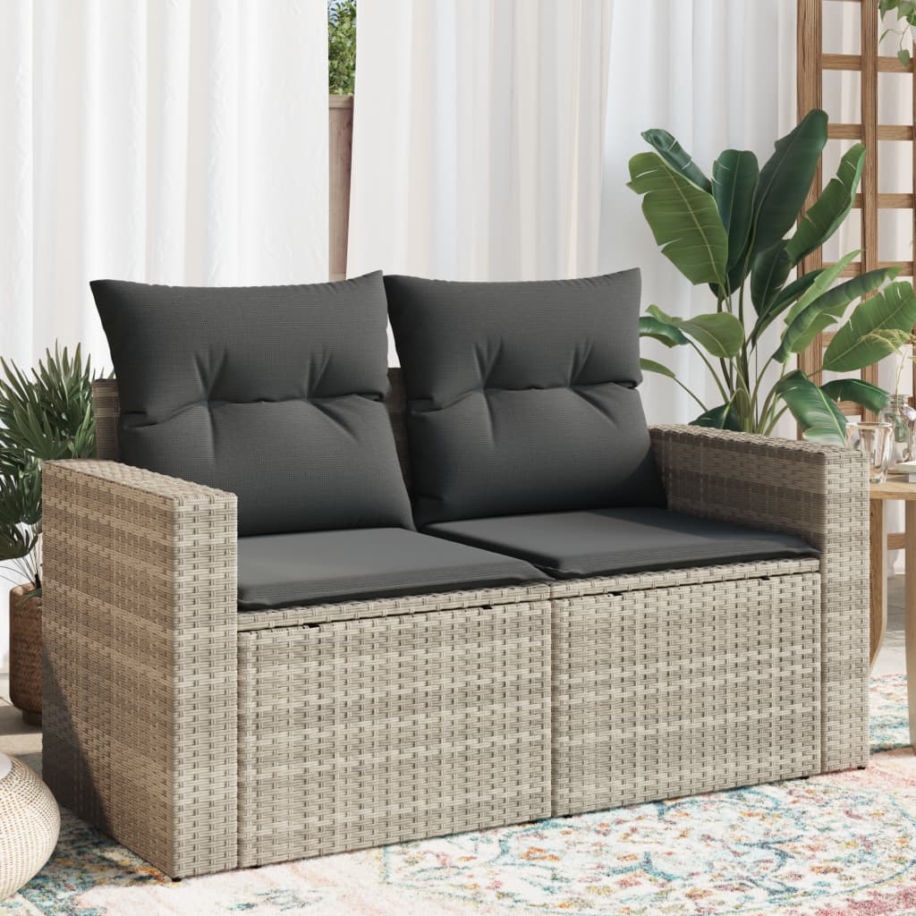 Trädgårdssoffa 2-Sits Med Dynor Konstrotting Beige