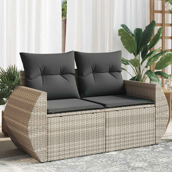 Trädgårdssoffa 2-Sits Med Dynor Konstrotting Beige