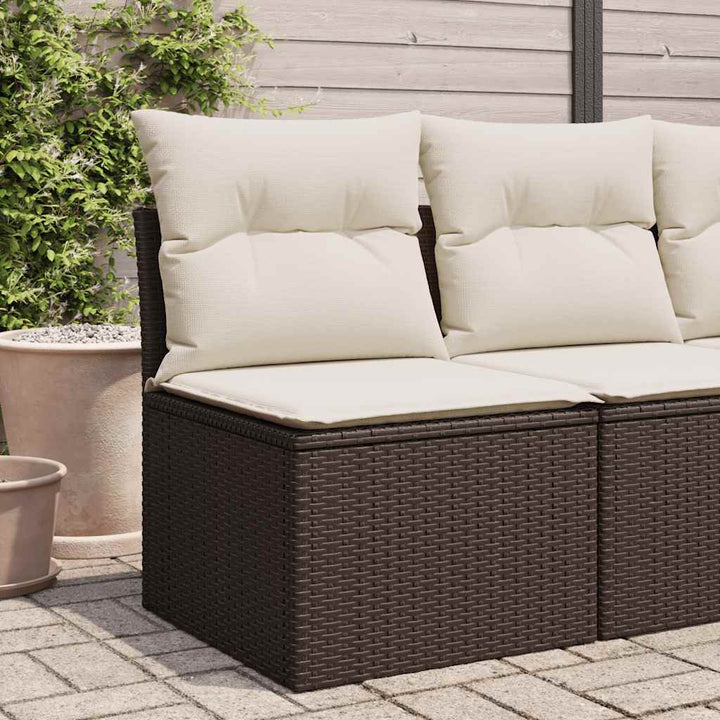 Trädgårdssoffa 4-Sits Med Dynor Konstrotting Beige