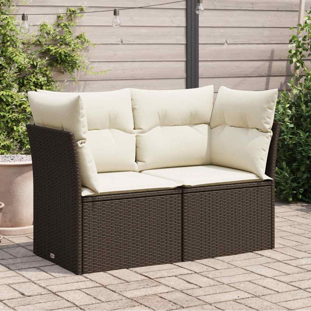 Trädgårdssoffa 4-Sits Med Dynor Konstrotting Beige