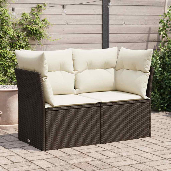 Trädgårdssoffa 4-Sits Med Dynor Konstrotting Beige