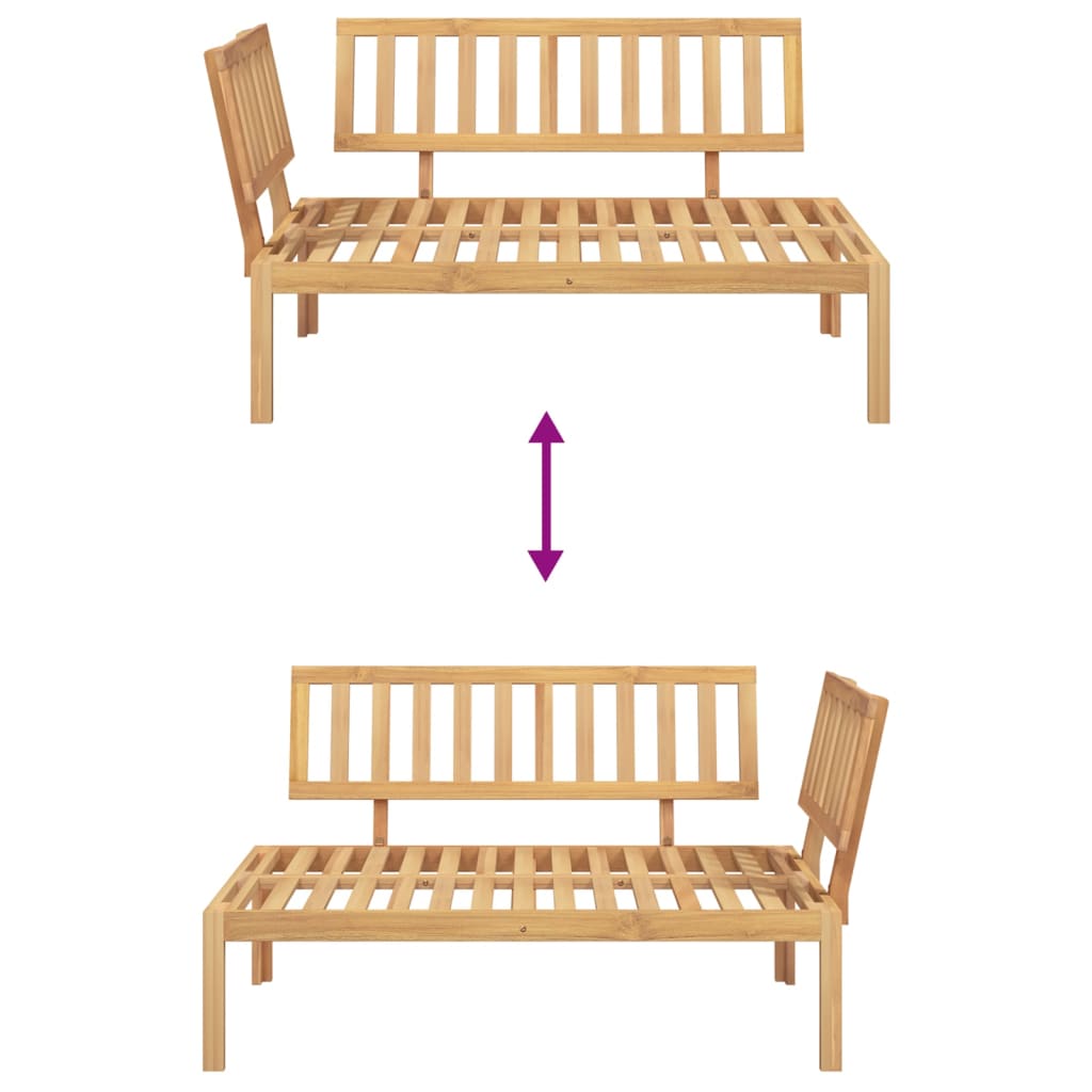 Pallsoffa Hörnsektion Massivt Akaciaträ