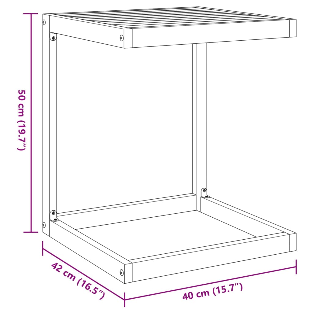 C-Bord 42X40X50 Cm Massivt Akaciaträ