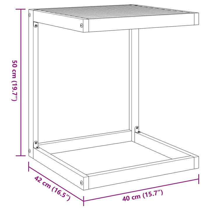 C-Bord 42X40X50 Cm Massivt Akaciaträ