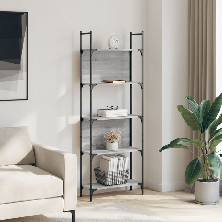 Bokhylla 5 Hyllplan 60,5X24X166,5 Cm Konstruerat Trä