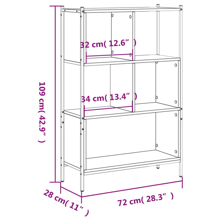 Bokhylla 72X28X Konstruerat Trä