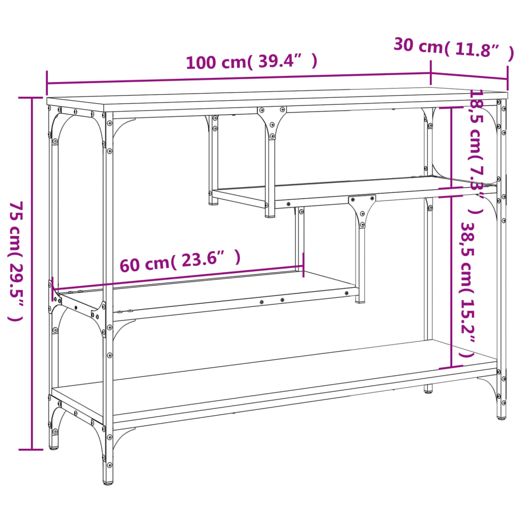 Avlastningsbord 100X30X75 Cm Konstruerat Trä