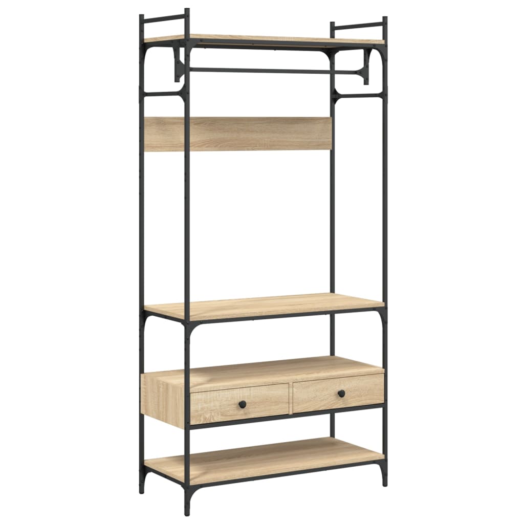 Garderob Med Lådor Sonoma-Ek 89X39X184,5 Cm Konstruerat Trä