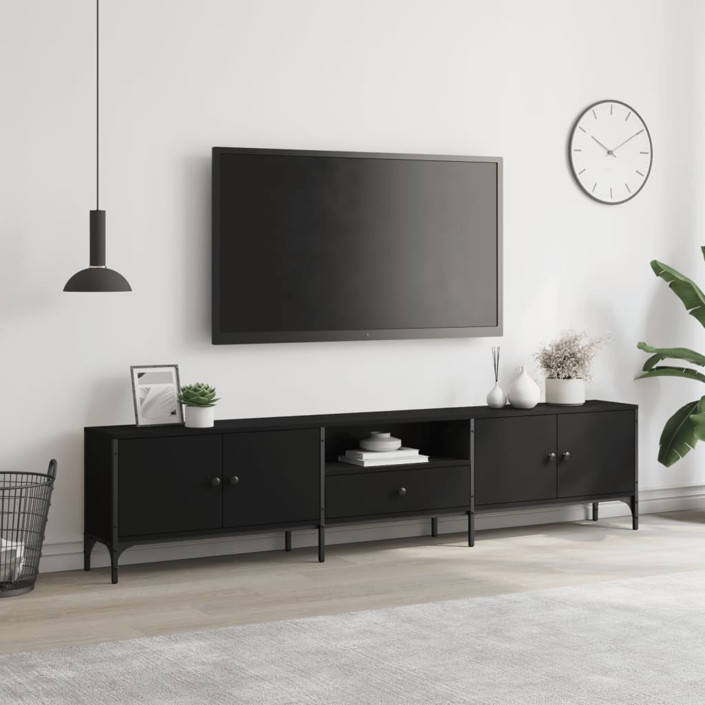 Tv-Bänk Med Låda 200X25X44 Cm Konstruerat Trä