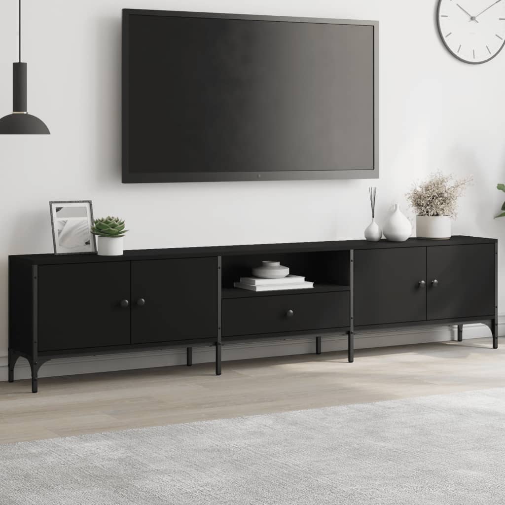 Tv-Bänk Med Låda 200X25X44 Cm Konstruerat Trä