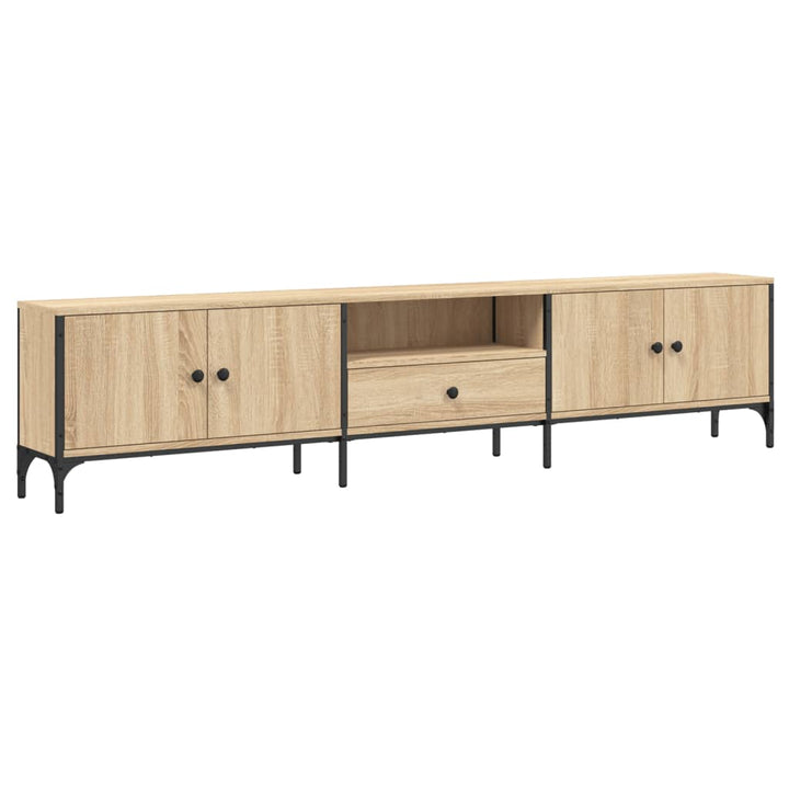 Tv-Bänk Med Låda Sonoma-Ek 200X25X44 Cm Konstruerat Trä