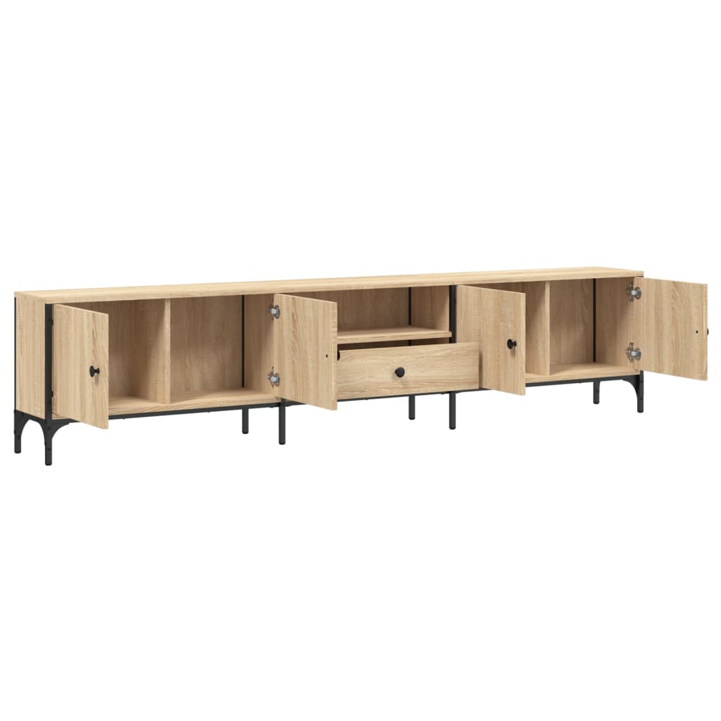 Tv-Bänk Med Låda Sonoma-Ek 200X25X44 Cm Konstruerat Trä