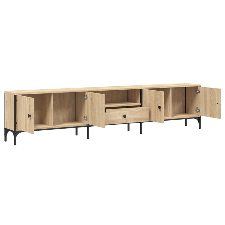 Tv-Bänk Med Låda Sonoma-Ek 200X25X44 Cm Konstruerat Trä