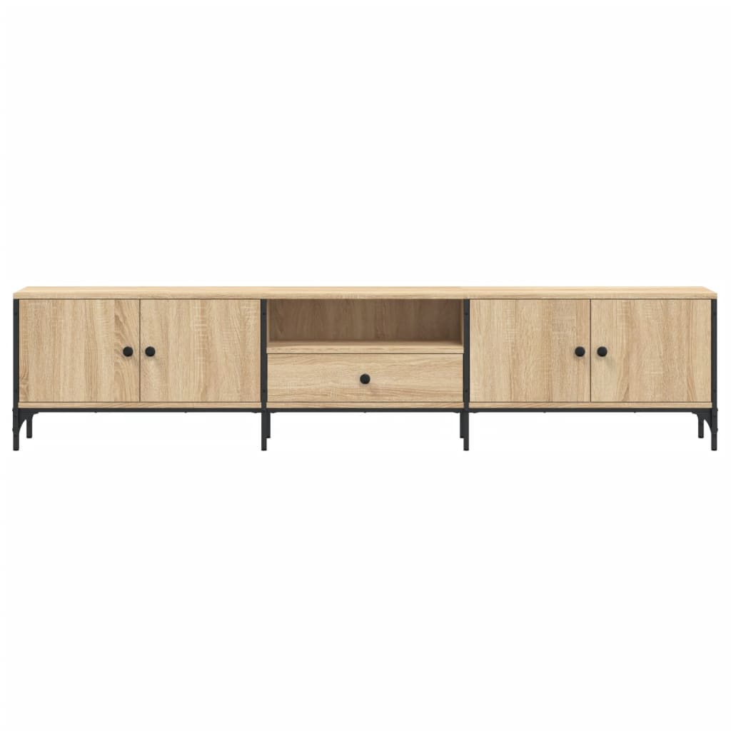 Tv-Bänk Med Låda Sonoma-Ek 200X25X44 Cm Konstruerat Trä