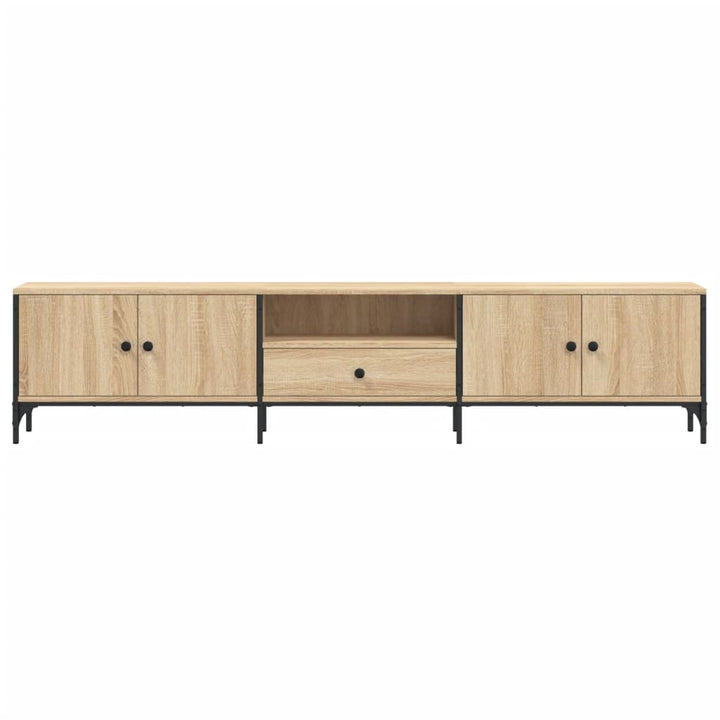 Tv-Bänk Med Låda Sonoma-Ek 200X25X44 Cm Konstruerat Trä