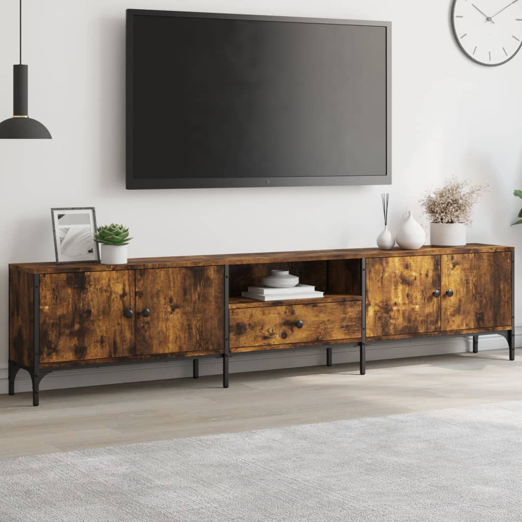 Tv-Bänk Med Låda 200X25X44 Cm Konstruerat Trä