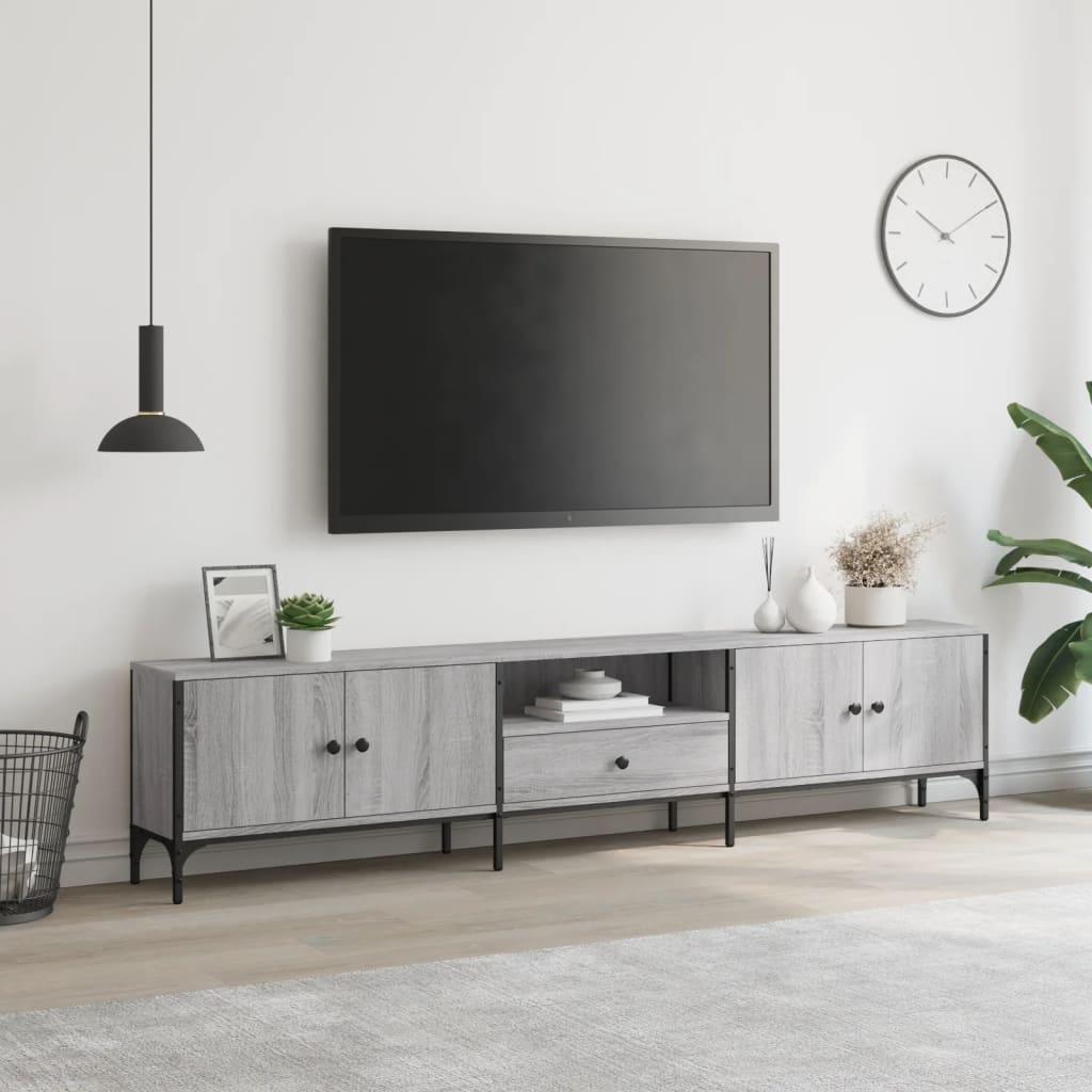 Tv-Bänk Med Låda 200X25X44 Cm Konstruerat Trä