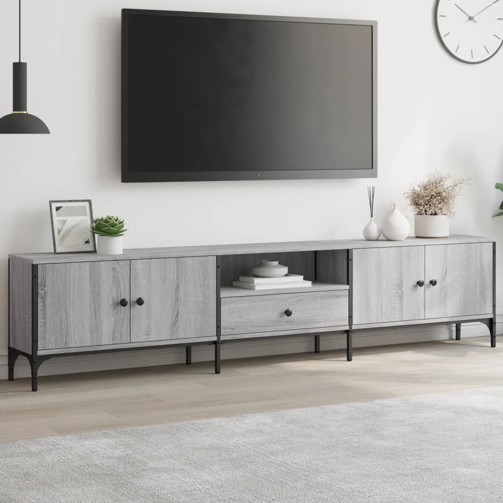 Tv-Bänk Med Låda 200X25X44 Cm Konstruerat Trä