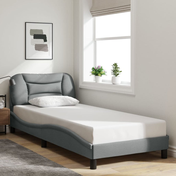 Bed Frame Without Mattress &amp;quot;Hvar&amp;quot; Dark Brown Fabric