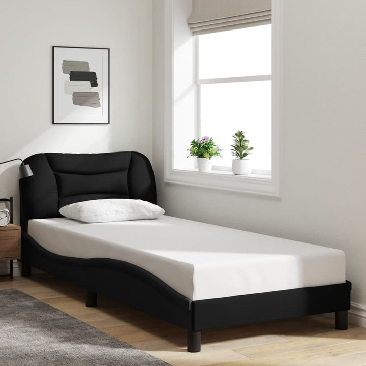Bed Frame Without Mattress &amp;quot;Hvar&amp;quot; Dark Brown Fabric