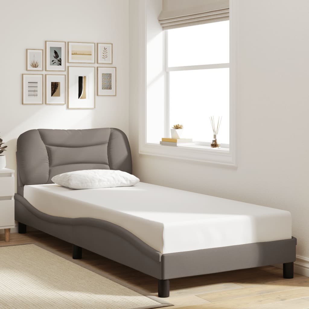 Bed Frame Without Mattress &amp;quot;Hvar&amp;quot; Dark Brown Fabric