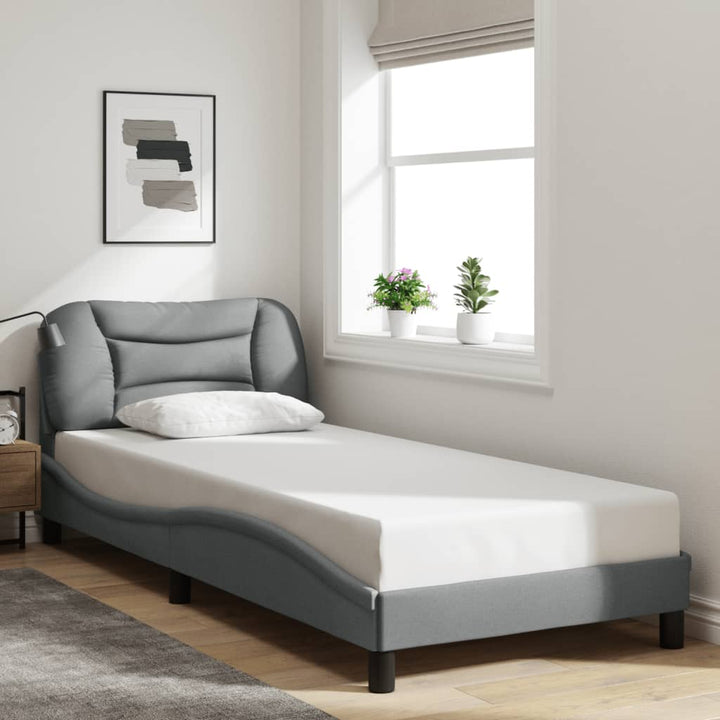 Bed Frame Without Mattress &amp;quot;Hvar&amp;quot; Dark Brown Fabric