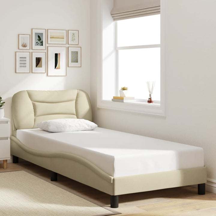 Bed Frame Without Mattress &amp;quot;Hvar&amp;quot; Dark Brown Fabric