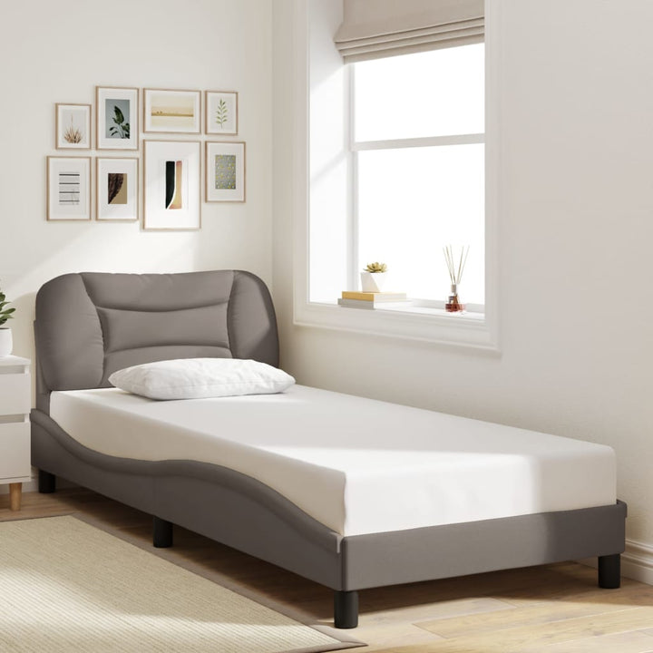 Bed Frame Without Mattress &amp;quot;Hvar&amp;quot; Dark Brown Fabric