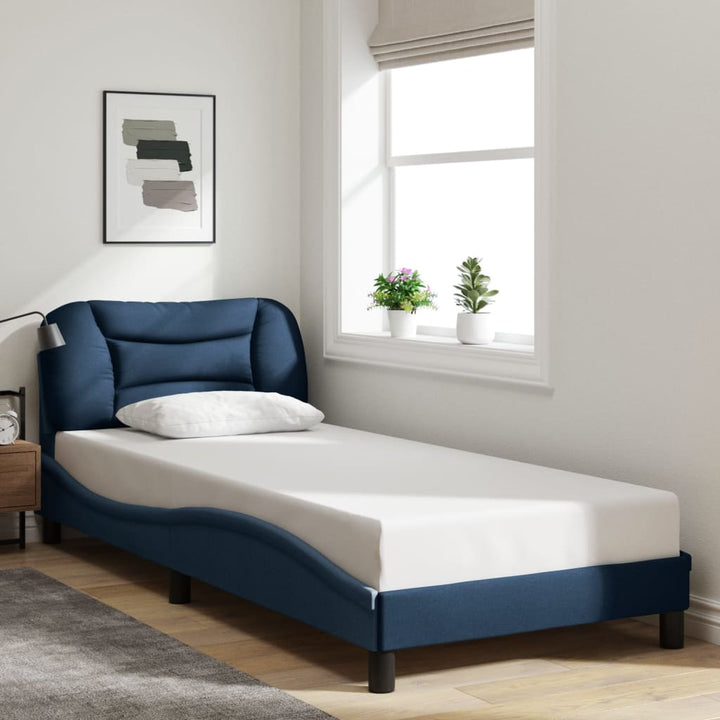 Bed Frame Without Mattress &amp;quot;Hvar&amp;quot; Dark Brown Fabric