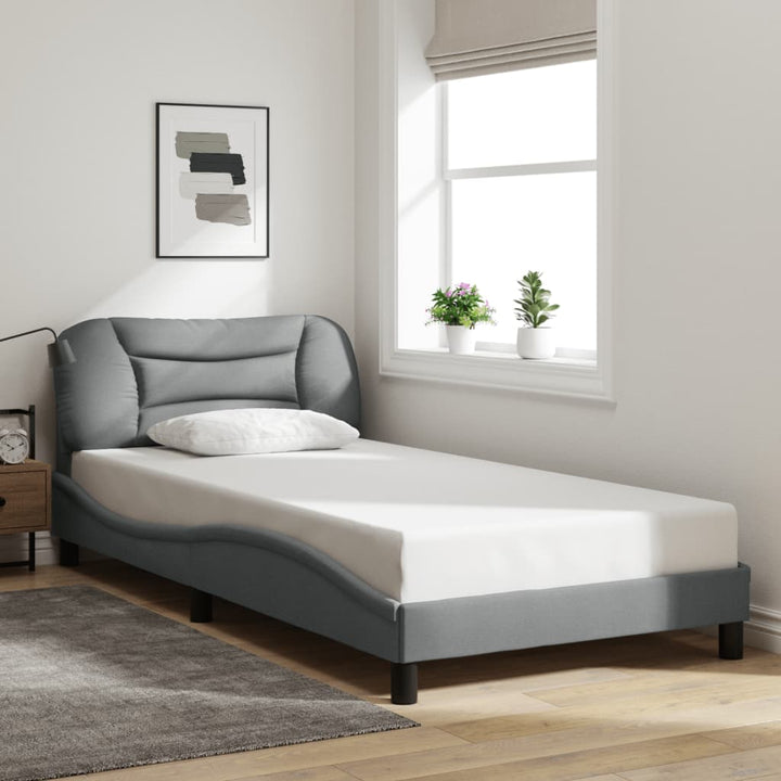 Bed Frame Without Mattress &amp;quot;Hvar&amp;quot; Dark Brown Fabric