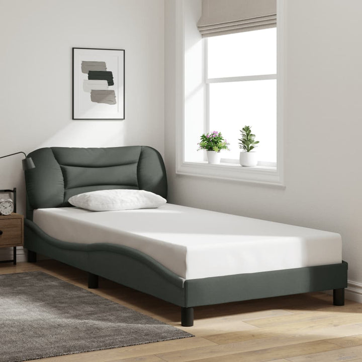 Bed Frame Without Mattress &amp;quot;Hvar&amp;quot; Dark Brown Fabric