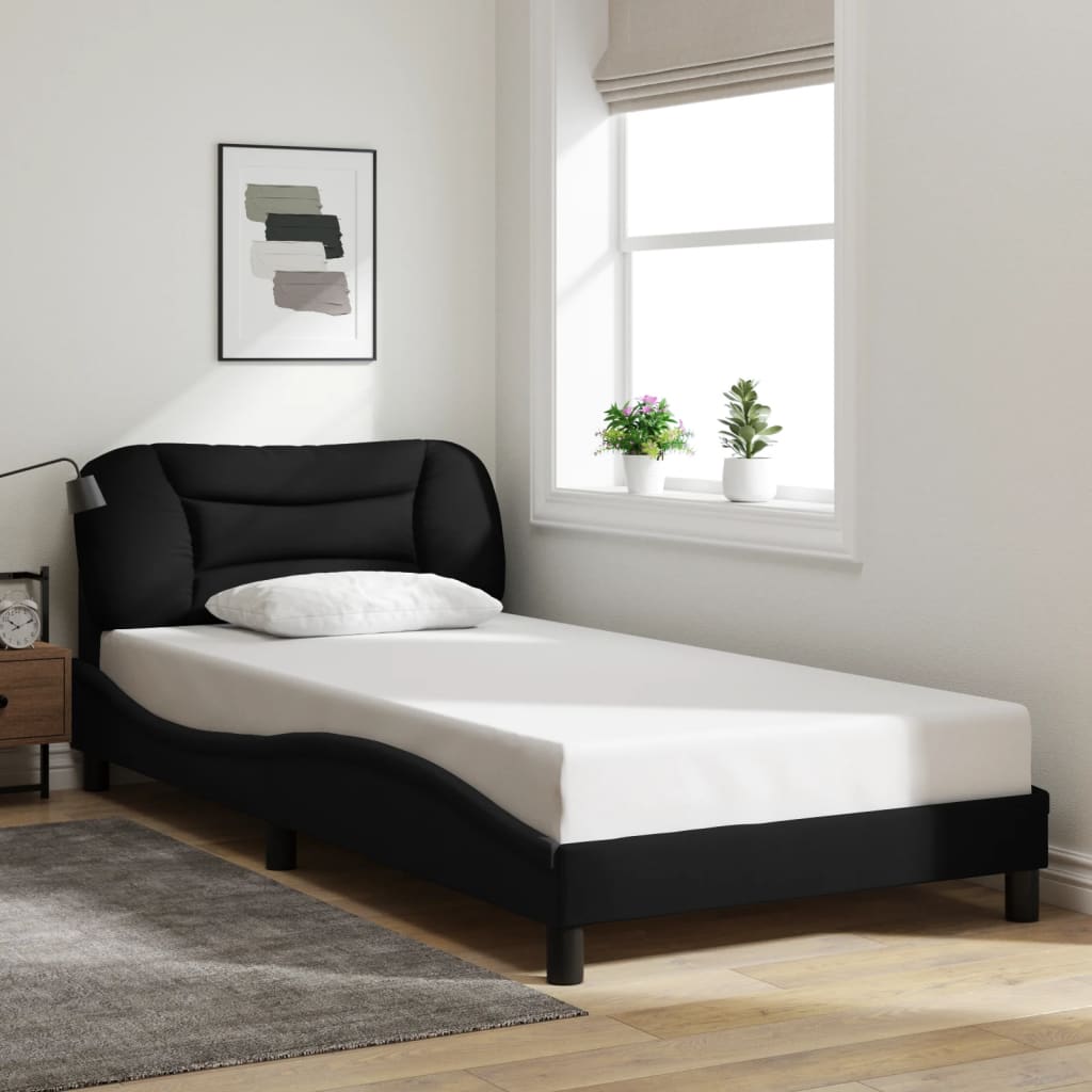 Bed Frame Without Mattress &amp;quot;Hvar&amp;quot; Dark Brown Fabric