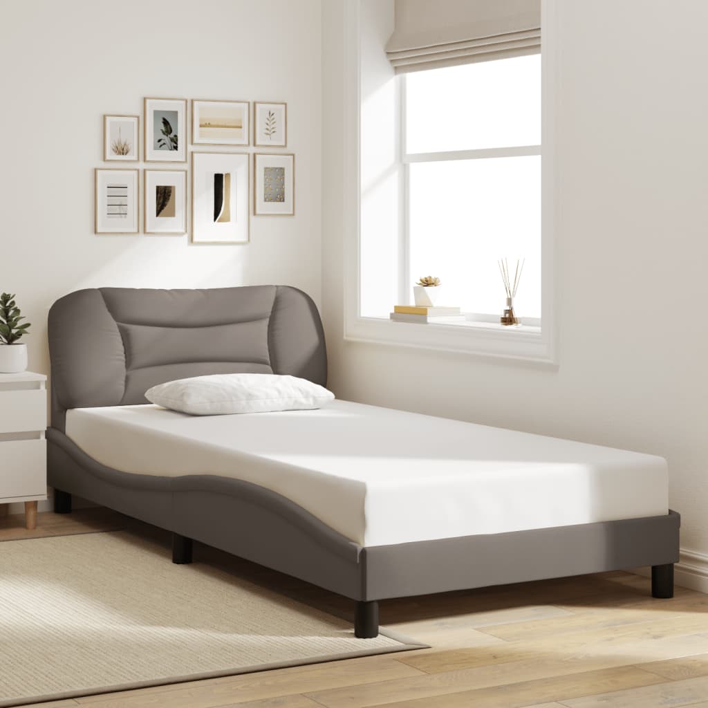 Bed Frame Without Mattress &amp;quot;Hvar&amp;quot; Dark Brown Fabric