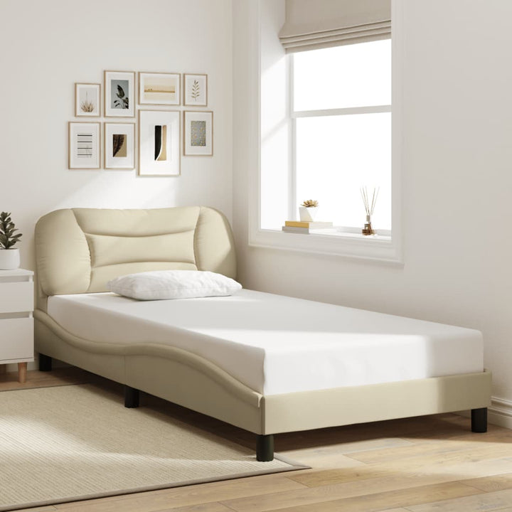 Bed Frame Without Mattress &amp;quot;Hvar&amp;quot; Dark Brown Fabric