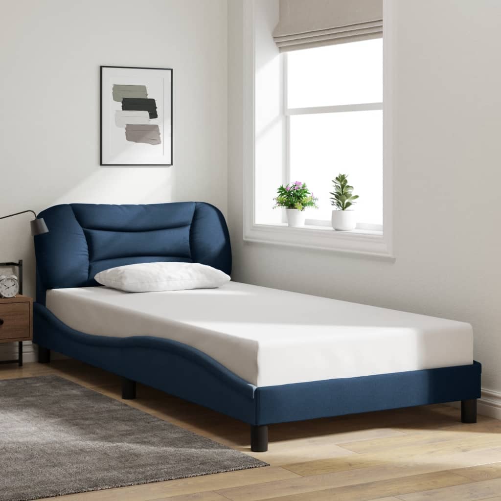 Bed Frame Without Mattress &amp;quot;Hvar&amp;quot; Dark Brown Fabric