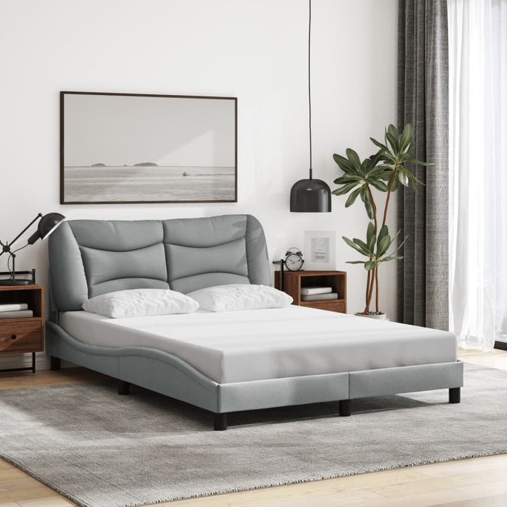 Bed Frame Without Mattress &amp;quot;Hvar&amp;quot; Dark Brown Fabric