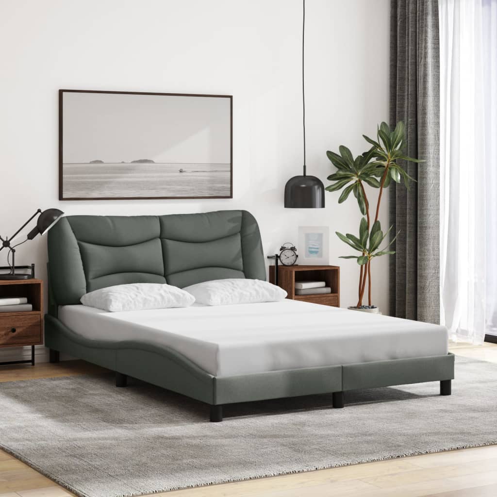 Bed Frame Without Mattress &amp;quot;Hvar&amp;quot; Dark Brown Fabric