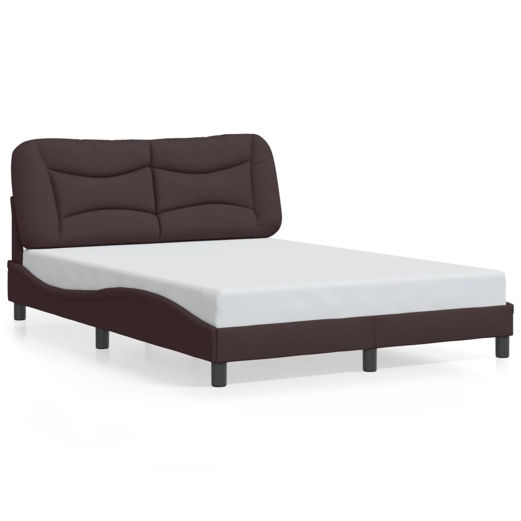 Bed Frame Without Mattress &amp;quot;Hvar&amp;quot; Dark Brown Fabric