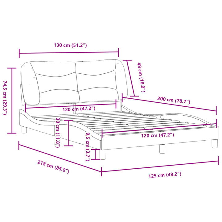 Bed Frame Without Mattress &amp;quot;Hvar&amp;quot; Dark Brown Fabric