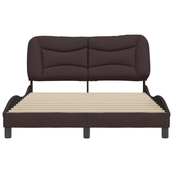 Bed Frame Without Mattress &amp;quot;Hvar&amp;quot; Dark Brown Fabric