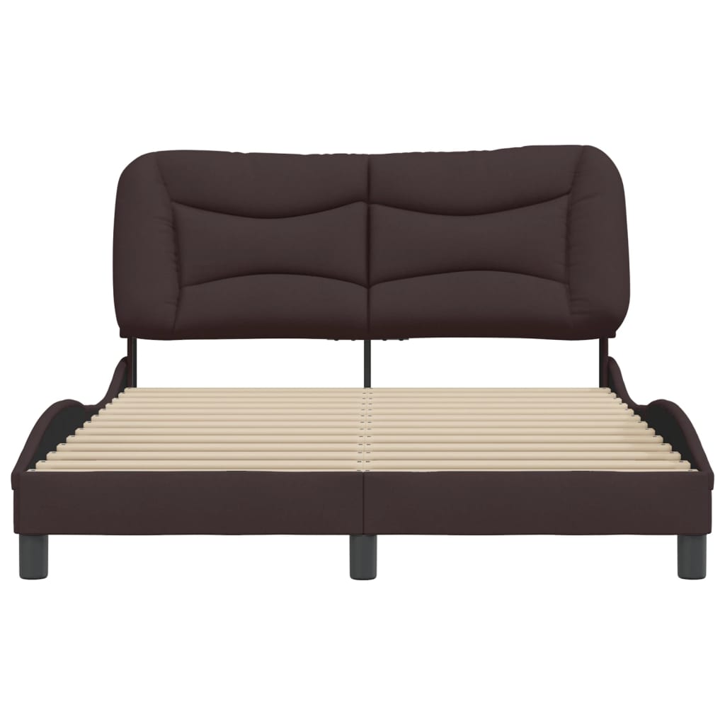 Bed Frame Without Mattress &amp;quot;Hvar&amp;quot; Dark Brown Fabric