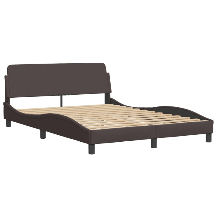 Bed Frame Without Mattress &amp;quot;Hvar&amp;quot; Dark Brown Fabric