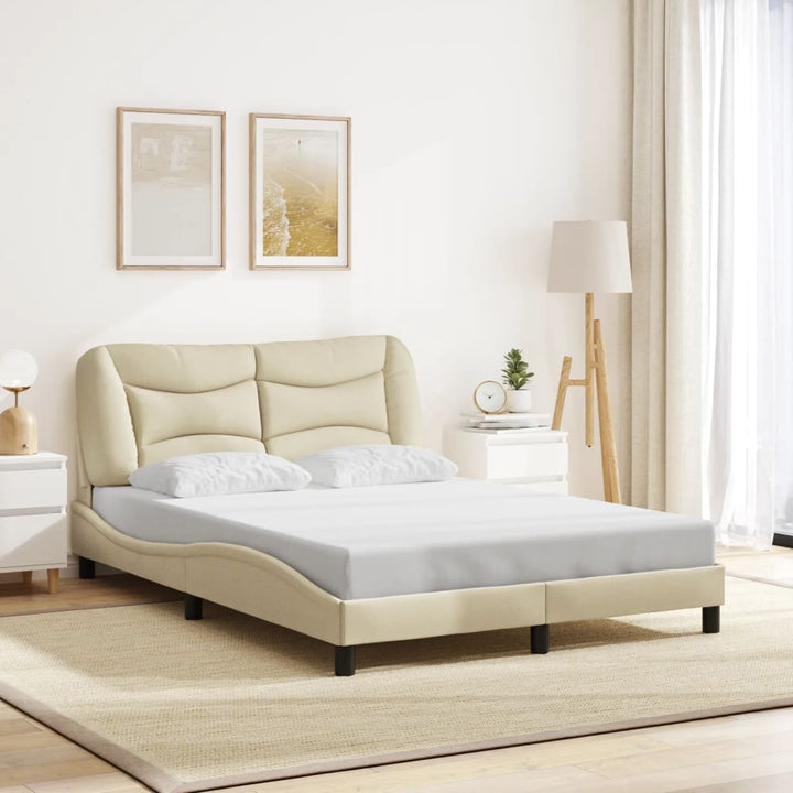 Bed Frame Without Mattress &amp;quot;Hvar&amp;quot; Dark Brown Fabric